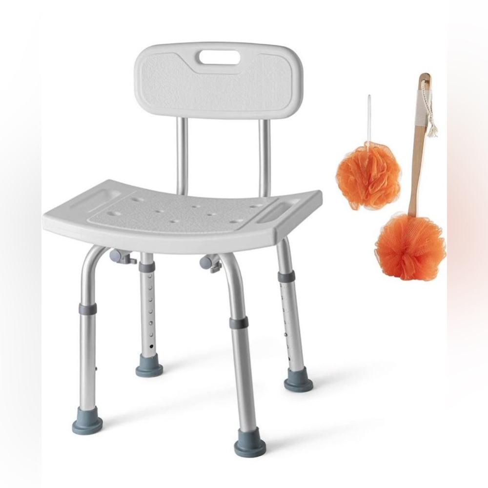 NEW MEDICAL KING White & Silver Shower Chair Bath Accessory One Size